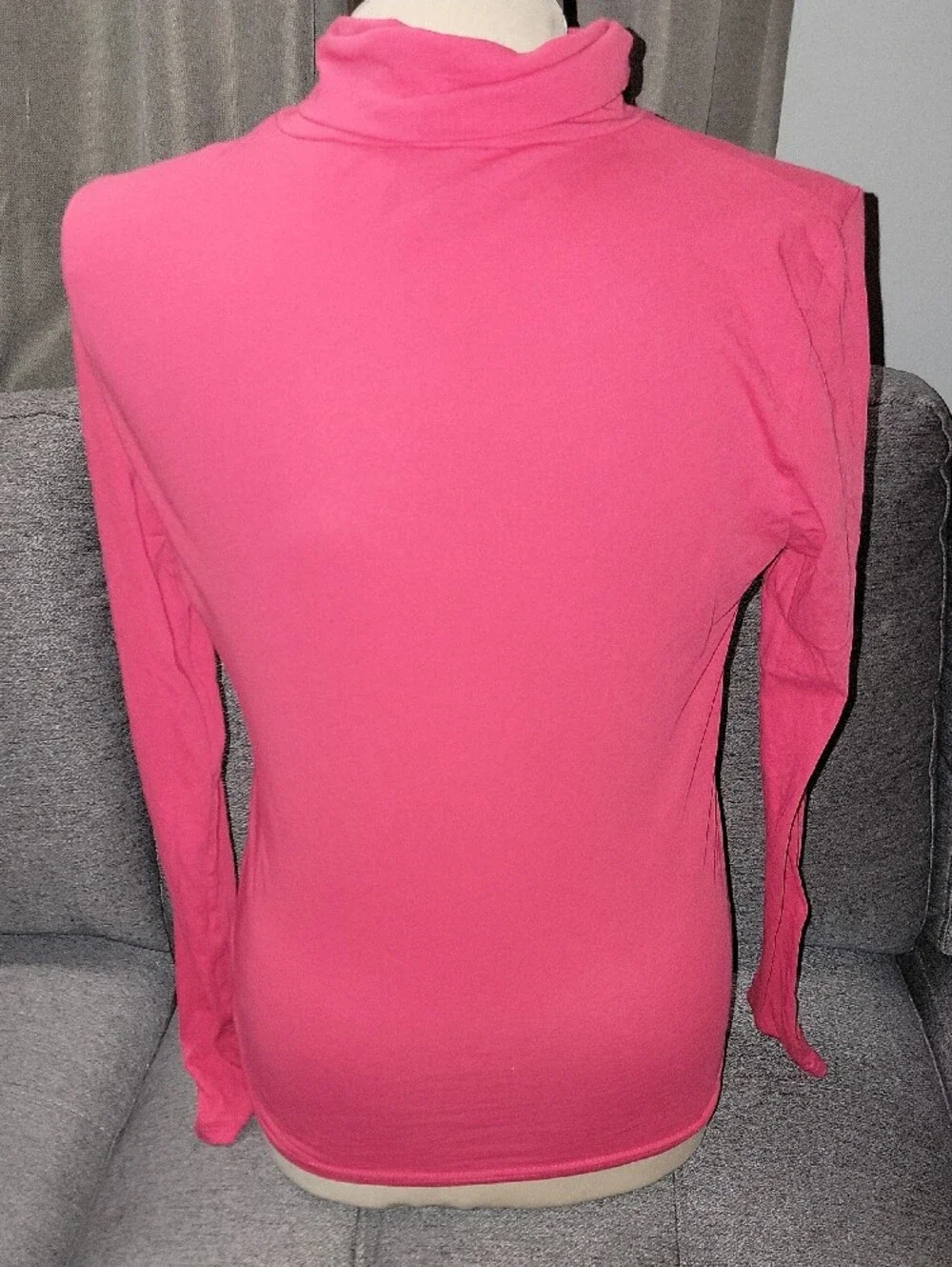 J. Crew Bright Pink Long-Sleeve Turtleneck Light Material - Picture 6 of 8